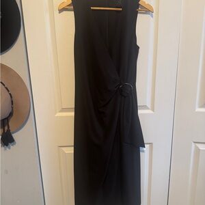 Alex Marie Black Midi Dress with Belt Detail